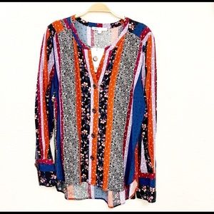 DR2 Multicolor Multi-pattern Button Down B…